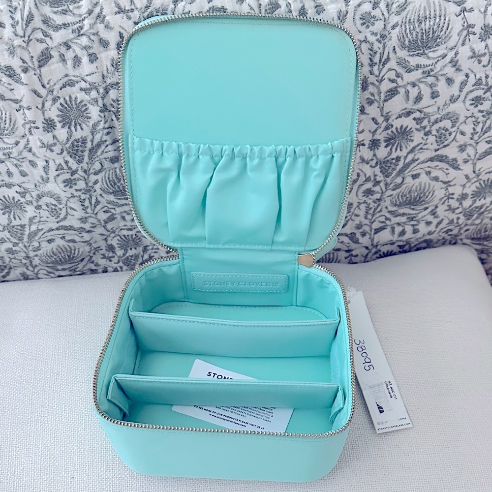Stoney Clover Lane Aqua Cotton Candy Travel Cosmetic Case